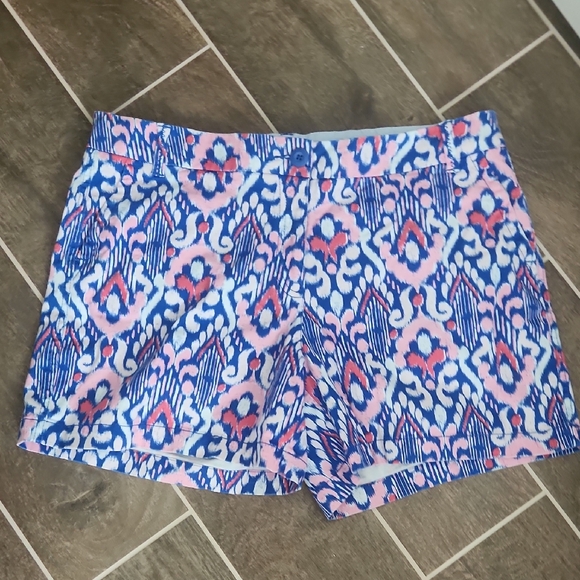 crown & ivy Pants - Womens Crown & Ivy High Waist Pink and Blue Shorts Size 12